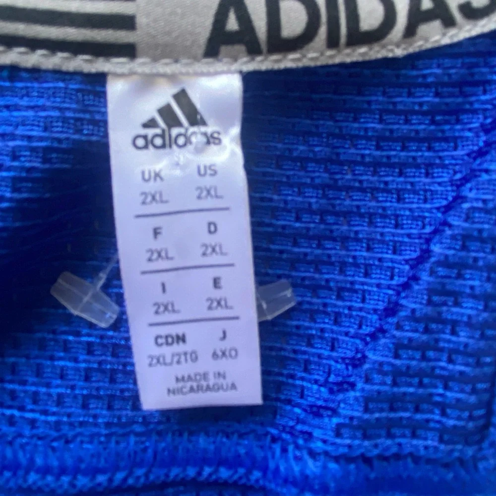 Adidas Plus Size 2XL Royal Blue‎ Football Practice Jersey